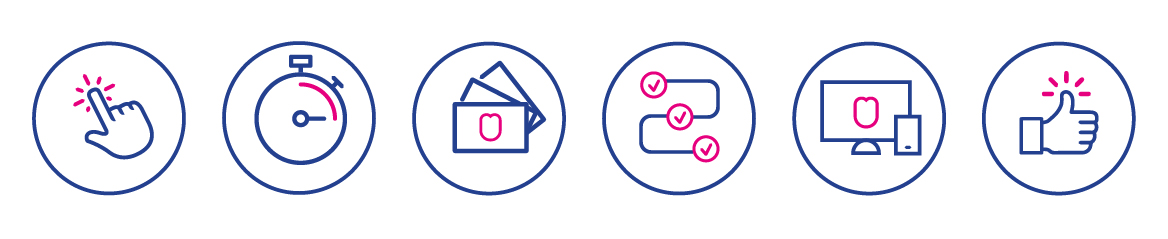Flera ikoner som visar f&ouml;rdelar med 3d-skrivaren Planmeca Creo c5
