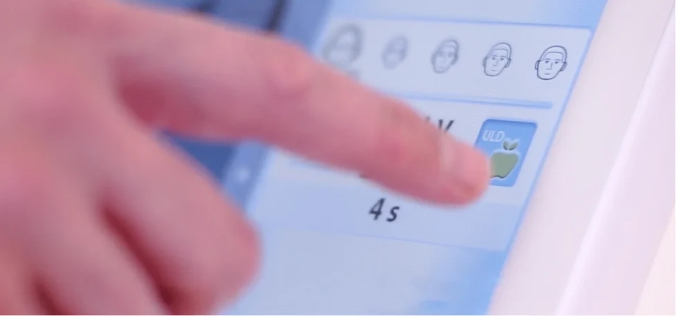 Peksk&auml;rm med ikonen f&ouml;r Ultra low dose