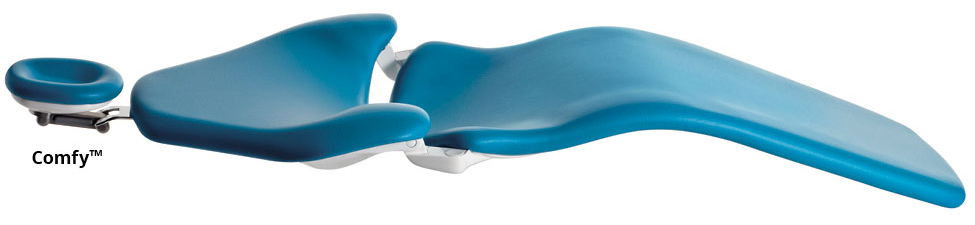 Comfy, en av Planmecas kl&auml;dselalternativ f&ouml;r unitens patientstol